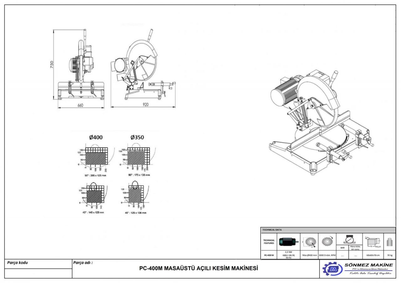 PORTABLE ANGULAR CUTTING MACHINE PC 400 M PC 400 M